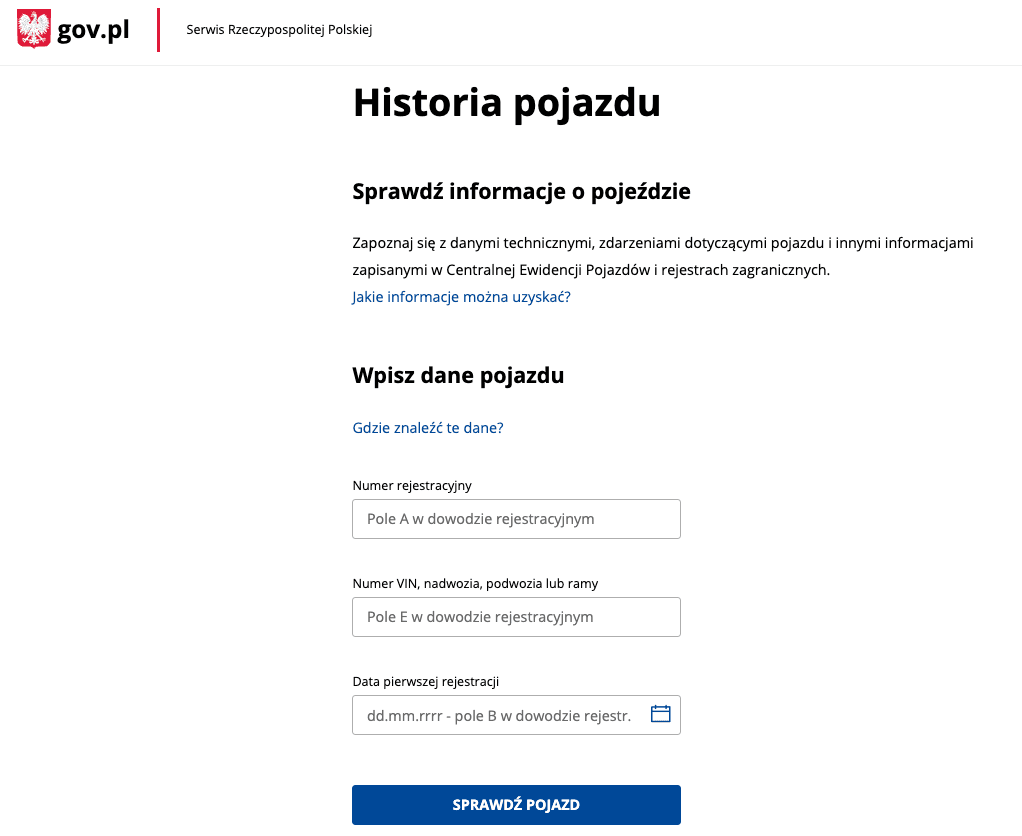 jak sprawdzić historię pojazdu